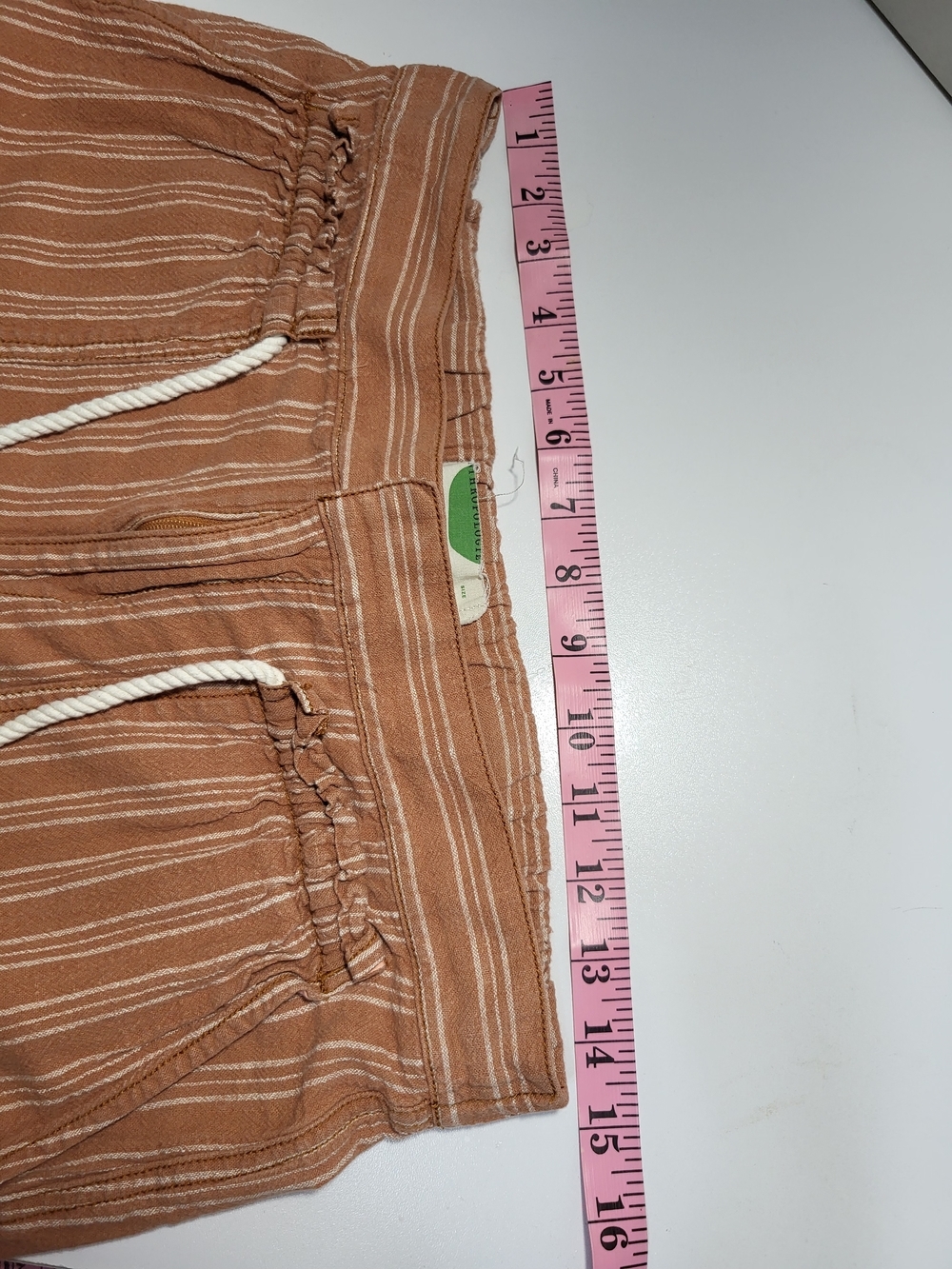 Anthropologie Tan & White Striped Drawstring Joggers with Pockets - Picture 5 of 11